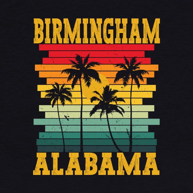 Retro Birmingham Alabama AL Tropical Summer Palm Trees, Alabama Southern Pride by Art master